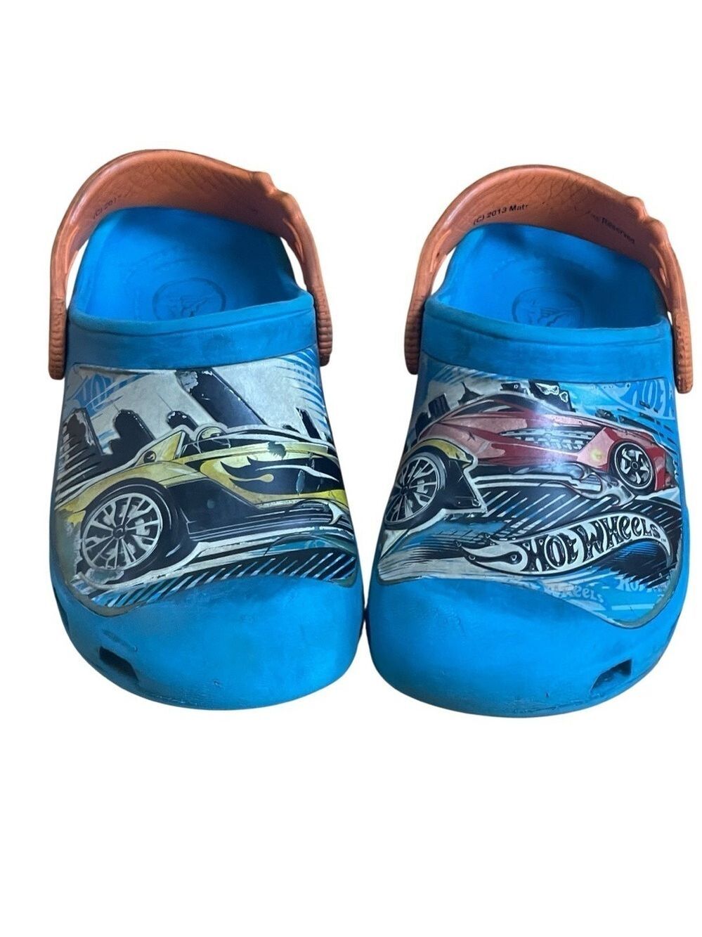Crocs Hot Wheels Lets Race Clog Toddler/Little Kid Ocean/Orange, Size 12/13 kids